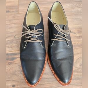 Nisolo Leather Oxfords, Black, Size 9.5 Women's